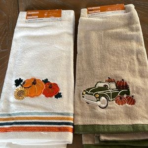 Fall holiday bath hand towels